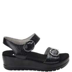 Alegria Women's Morgyn Flatform Wedge Sandals - Black -Shoes Sale Store AAMOR 520 2