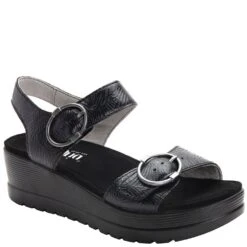 Alegria Women's Morgyn Flatform Wedge Sandals - Black -Shoes Sale Store AAMOR 520 5