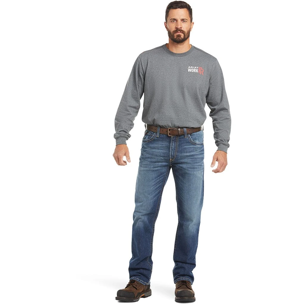 Ariat Men's FR M4 Low Rise Basic Boot Cut Jeans - Alloy 3 Ariat Men's FR M4 Low Rise Basic Boot Cut Jeans - Alloy