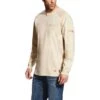 Ariat Men's FR Air Crew LS Shirt - Sand Heather -Shoes Sale Store AR10022328