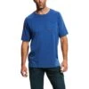 Ariat Men's Rebar Cottonstrong SS Crew - Metal Blue 2 Ariat Men's Rebar Cottonstrong SS Crew - Metal Blue -Shoes Sale Store AR10025377