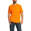 Ariat Men's Rebar Cottonstrong SS Crew - Safety Orange -Shoes Sale Store AR10025385