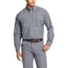 Ariat Men's FR Featherlight Work Shirt - Gunmetal -Shoes Sale Store AR10025429