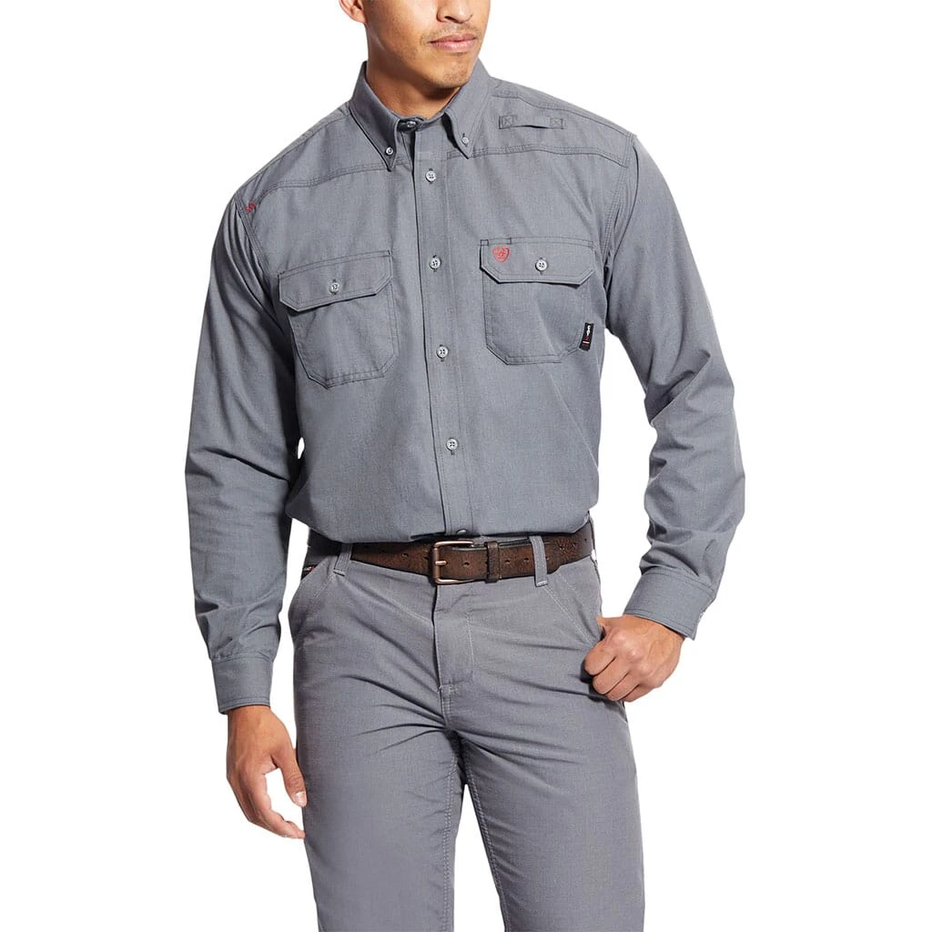 Ariat Men's FR Featherlight Work Shirt - Gunmetal 3 Ariat Men's FR Featherlight Work Shirt - Gunmetal