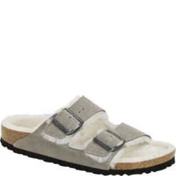 Birkenstock Women's Arizona Shearling Sandals - Stone Coin