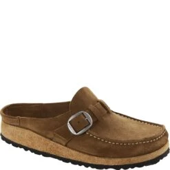 Birkenstock Women's Buckley Suede Leather Slip Ons - Tea