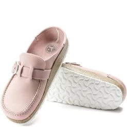 Birkenstock Women's Buckley Shearling Slip Ons - Embossed Soft Pink