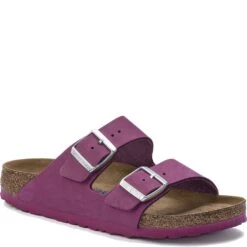 Birkenstock Women's Arizona Soft Footbed Slides - Dark Fuchsia