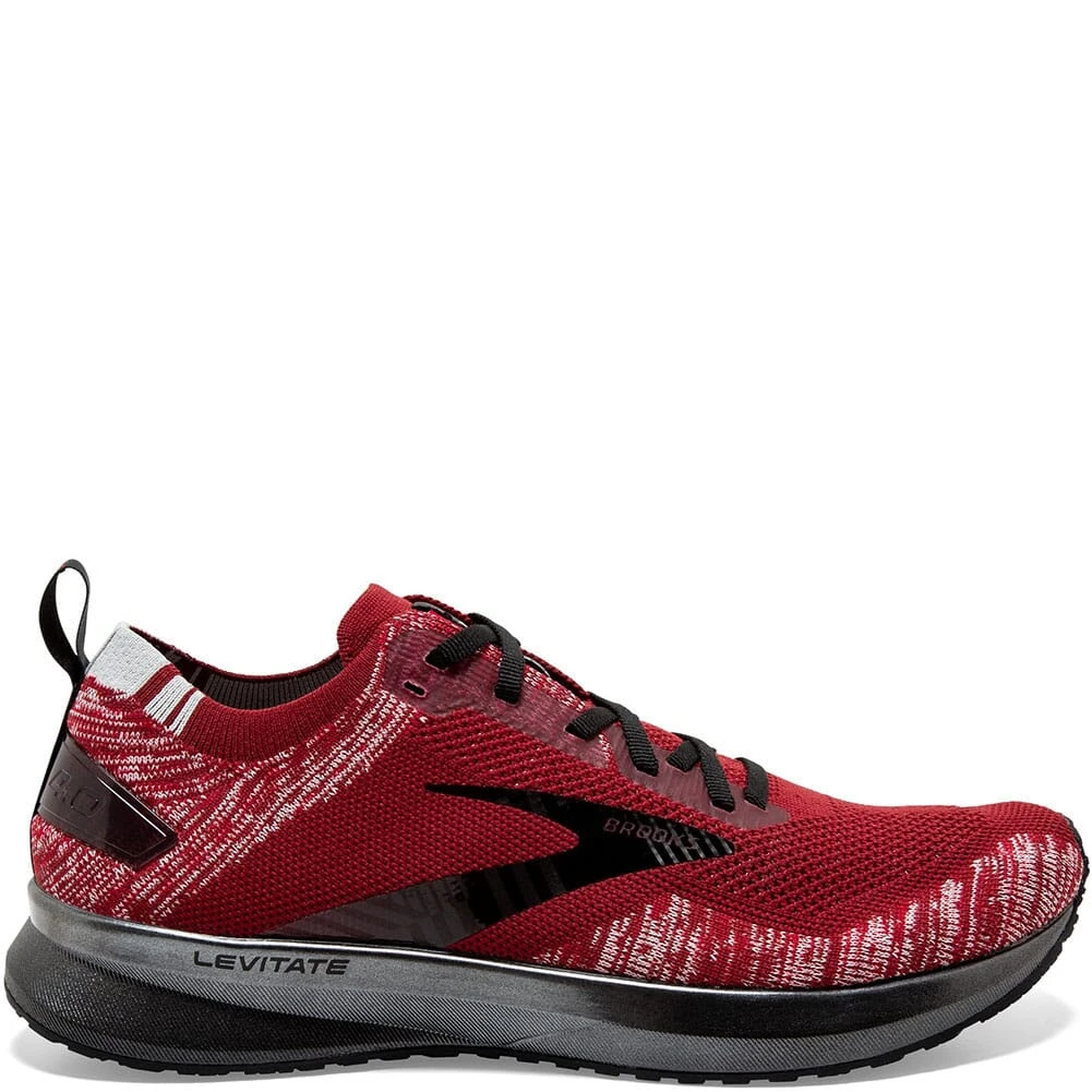 Brooks Men's Levitate 4 Road Running Shoes - Red/Grey/Black 4 Brooks Men's Levitate 4 Road Running Shoes - Red/Grey/Black - Image 2