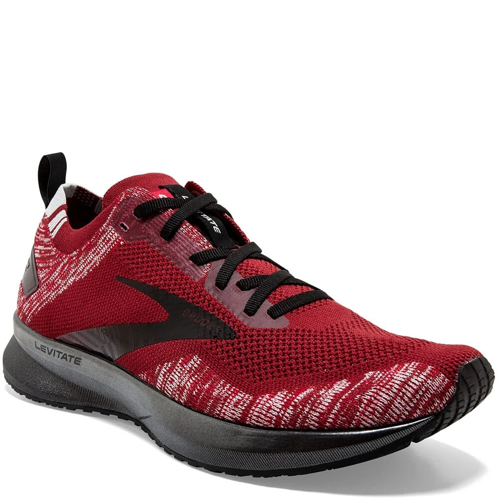 Brooks Men's Levitate 4 Road Running Shoes - Red/Grey/Black 5 Brooks Men's Levitate 4 Road Running Shoes - Red/Grey/Black - Image 3