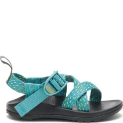 Chaco Kids Z1 Ecotread Sandals - Clip Aqua -Shoes Sale Store CUJCH180352 2