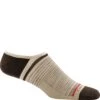 Darn Tough Men's Topless Stripe No Show Hidden Socks - Brown -Shoes Sale Store DT1684 BRN