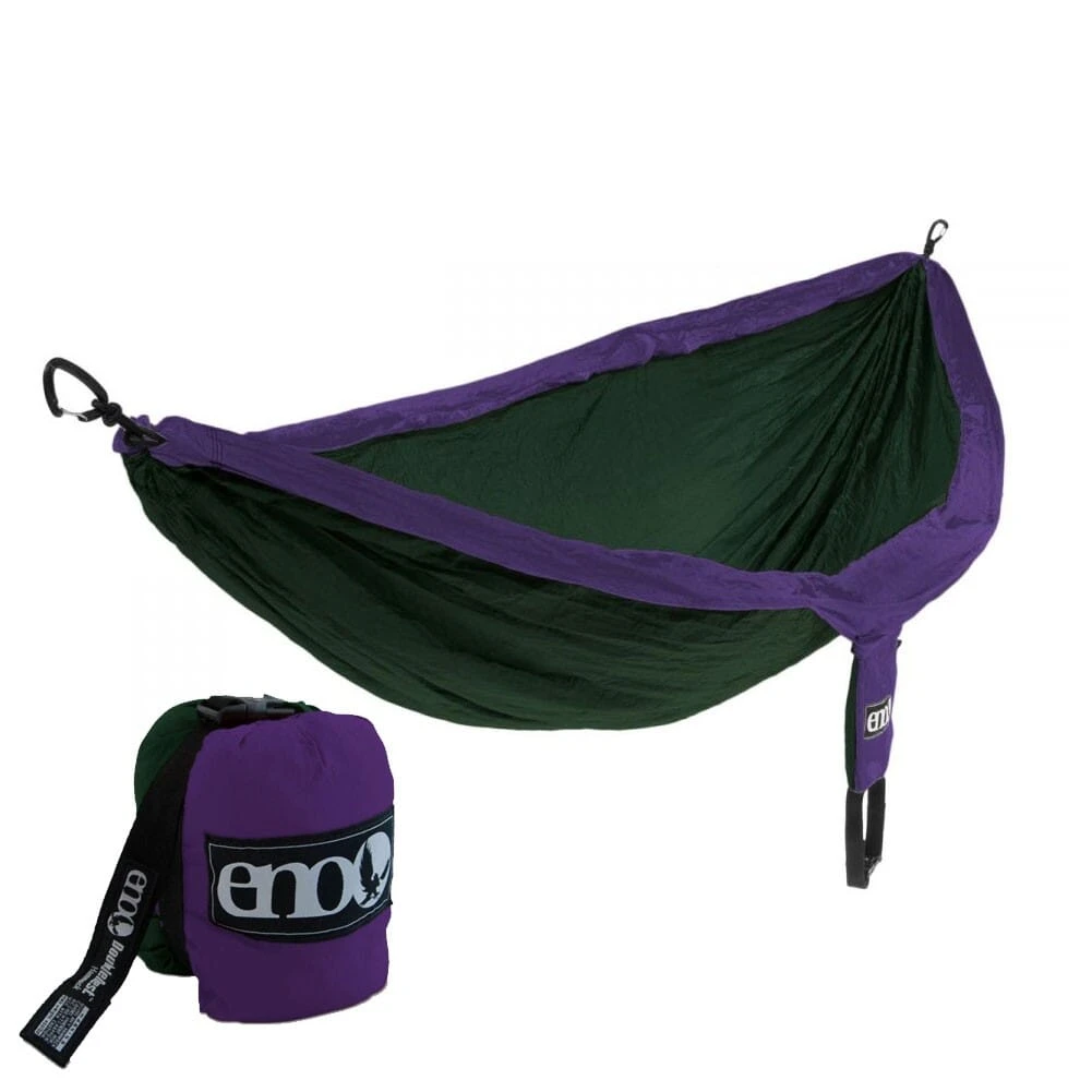 ENO DoubleNest Nylon Hammock - Purple/Forest 3 ENO DoubleNest Nylon Hammock - Purple/Forest