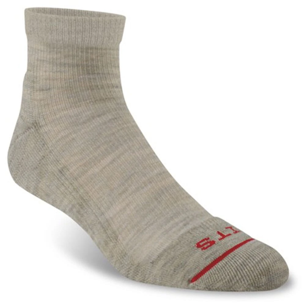 FITS Men's Light Hiker Quarter Socks - Stone 3 FITS Men's Light Hiker Quarter Socks - Stone
