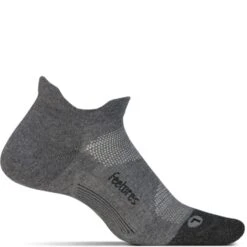 Feetures Women's Elite Max Cushion No Show Tab - Gray