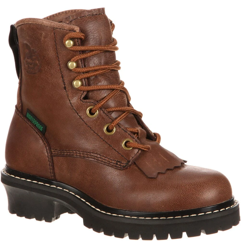 Georgia Big Kids' Waterproof Loggers - Brown 3 Georgia Big Kids' Waterproof Loggers - Brown