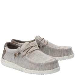 Hey Dude Men's Wally Canvas Casual Shoes - Limestone -Shoes Sale Store HD110381721 2