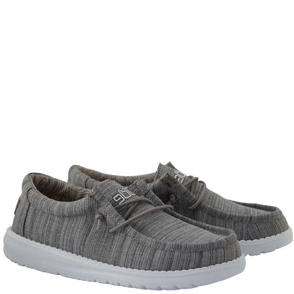 Hey Dude Kid's Wally Casual Shoes - Linen Stone 5 Hey Dude Kid's Wally Casual Shoes - Linen Stone - Image 3