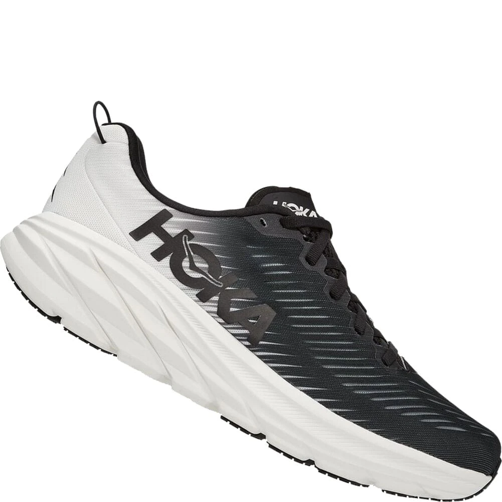 Hoka One One Men's Rincon 3 Running Shoes - Black/White 5 Hoka One One Men's Rincon 3 Running Shoes - Black/White - Image 3
