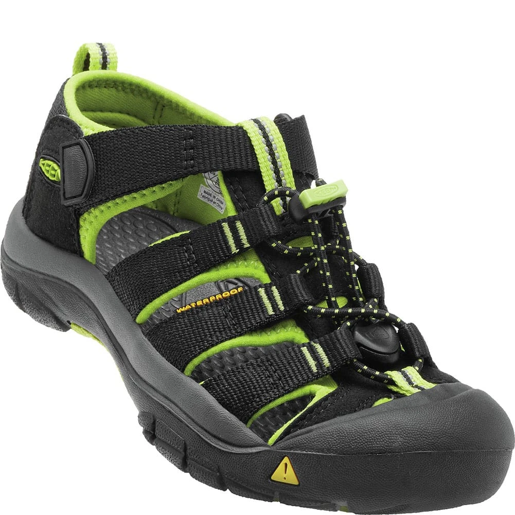 KEEN Little Kid's Newport H2 Sandals - Black/Lime Green 9 KEEN Little Kid's Newport H2 Sandals - Black/Lime Green - Image 7