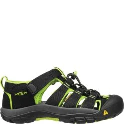 KEEN Big Kids Newport H2 Sandals - Black/Lime Green -Shoes Sale Store KE1009965 2