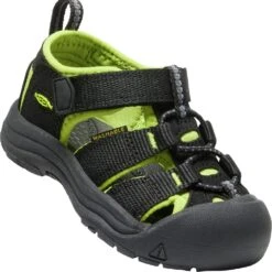 KEEN Kid's Newport H2 Sandals - Black/Lime Green -Shoes Sale Store KE1021491 2