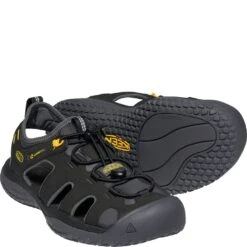 KEEN Men's SOLR Sandals - Black/Gold -Shoes Sale Store KE1022246 3