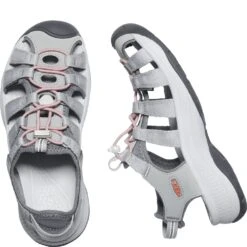 KEEN Women's Astoria West Sandals - Grey/Coral -Shoes Sale Store KE1023589 4