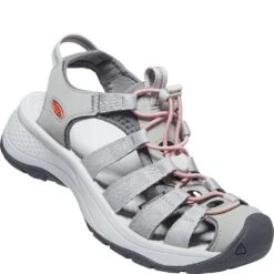 KEEN Women's Astoria West Sandals - Grey/Coral -Shoes Sale Store KE1023589 5