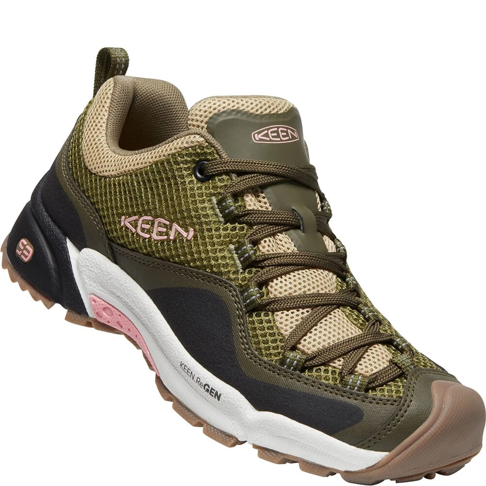 KEEN Women's Wasatch Crest Vent Hiking Shoes - Olive Drab/Pink Icing 4 KEEN Women's Wasatch Crest Vent Hiking Shoes - Olive Drab/Pink Icing - Image 2