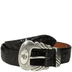 Lucchese Men's Caiman Leather Western Belt - Black