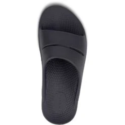OOFOS Unisex OOAHH Slides - Black 12 OOFOS Unisex OOAHH Slides - Black -Shoes Sale Store OF1100 BLK 4