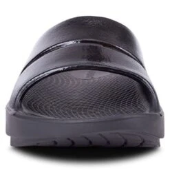 OOFOS Women's OOAHH Luxe Slide - Black -Shoes Sale Store OF1101 BLK 2