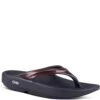 OOFOS Women's OOlala Sandals - Black/Cabernet -Shoes Sale Store OF1400 BLKCAB