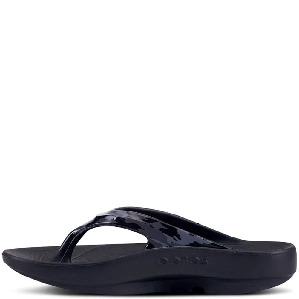 OOFOS Women's OOlala Limited Sandals - Black/Grey Camo 4 OOFOS Women's OOlala Limited Sandals - Black/Grey Camo - Image 2