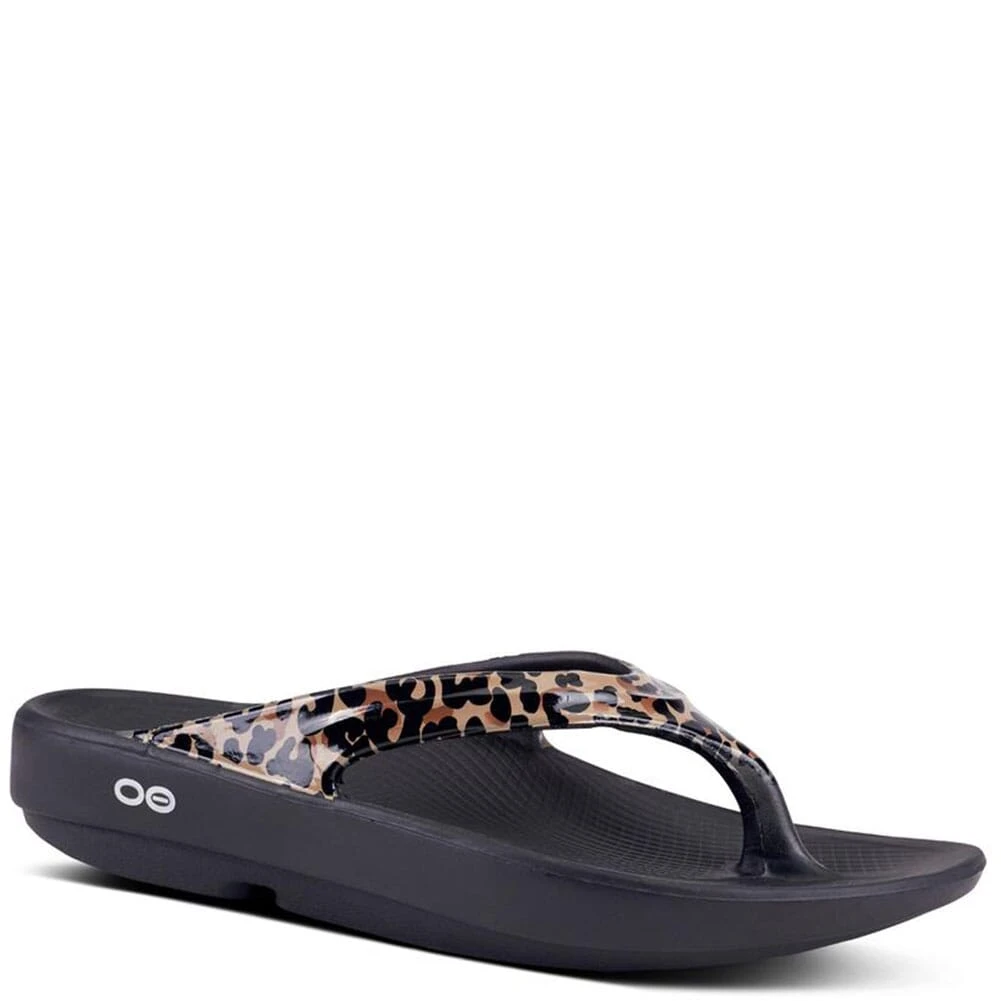 OOFOS Women's OOlala Limited Sandals - Leopard 5 OOFOS Women's OOlala Limited Sandals - Leopard - Image 3