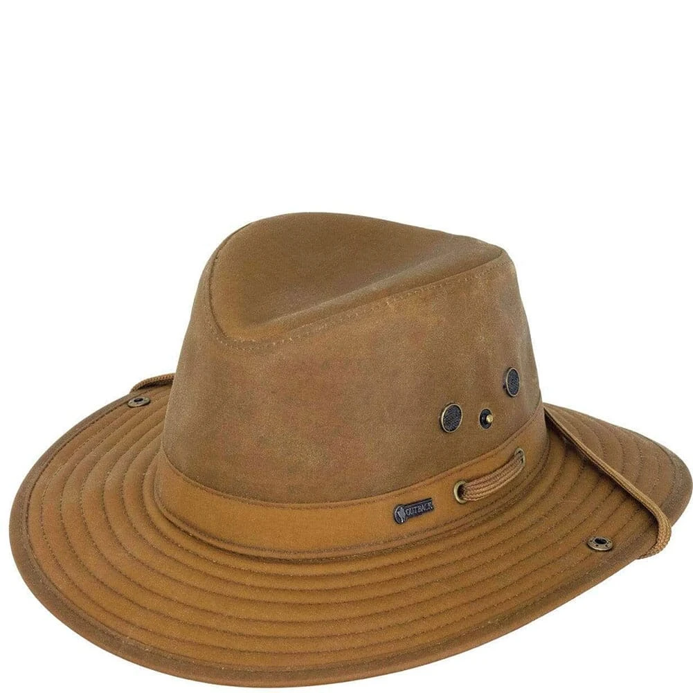 Outback Men's River Guide Oilskin Western Hat - Field Tan 3 Outback Men's River Guide Oilskin Western Hat - Field Tan