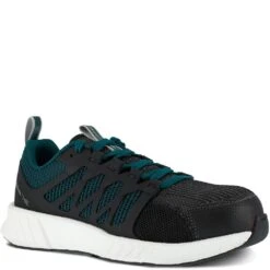 Reebok Women's Fusion Flexweave Safety Shoes - Black/Teal -Shoes Sale Store RKRB314 4