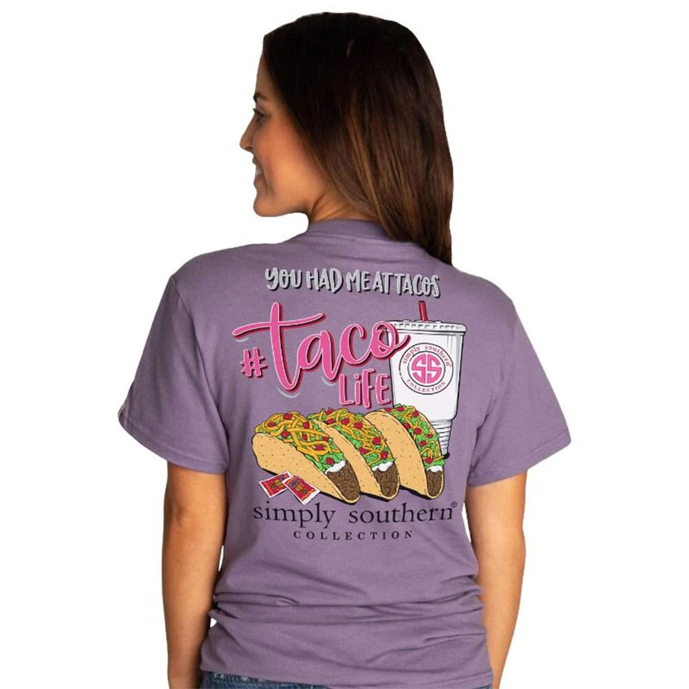 Simply Southern Women's You Had Me At Tacos T-Shirt - Plum 3 Simply Southern Women's You Had Me At Tacos T-Shirt - Plum