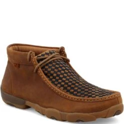 Twisted X Men's Driving Moccasin Shoes - Blue/Oiled Saddle