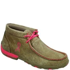 Twisted X Women's Driving Moccasin Casual Shoes - Bomber/ Pink Breast Ca