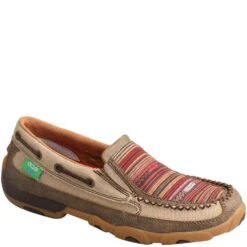 Twisted X Women's Driving Moc Slip Ons - Khaki/Multi -Shoes Sale Store TXWDMS013 5