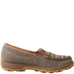Twisted X Women's Driving Moc Boat Slip-On - Khaki/Grey Multi -Shoes Sale Store TXWXC0006 2