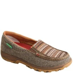Twisted X Women's Driving Moc Boat Slip-On - Khaki/Grey Multi -Shoes Sale Store TXWXC0006 5
