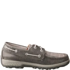 Twisted X Women's Driving Moc Boat Shoes - Grey/Light Grey -Shoes Sale Store TXWXC0007 2