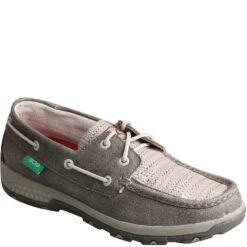 Twisted X Women's Driving Moc Boat Shoes - Grey/Light Grey -Shoes Sale Store TXWXC0007 5