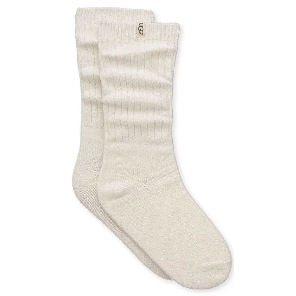 UGG Women's Rib Knit Slouchy Crew Socks - White 3 UGG Women's Rib Knit Slouchy Crew Socks - White